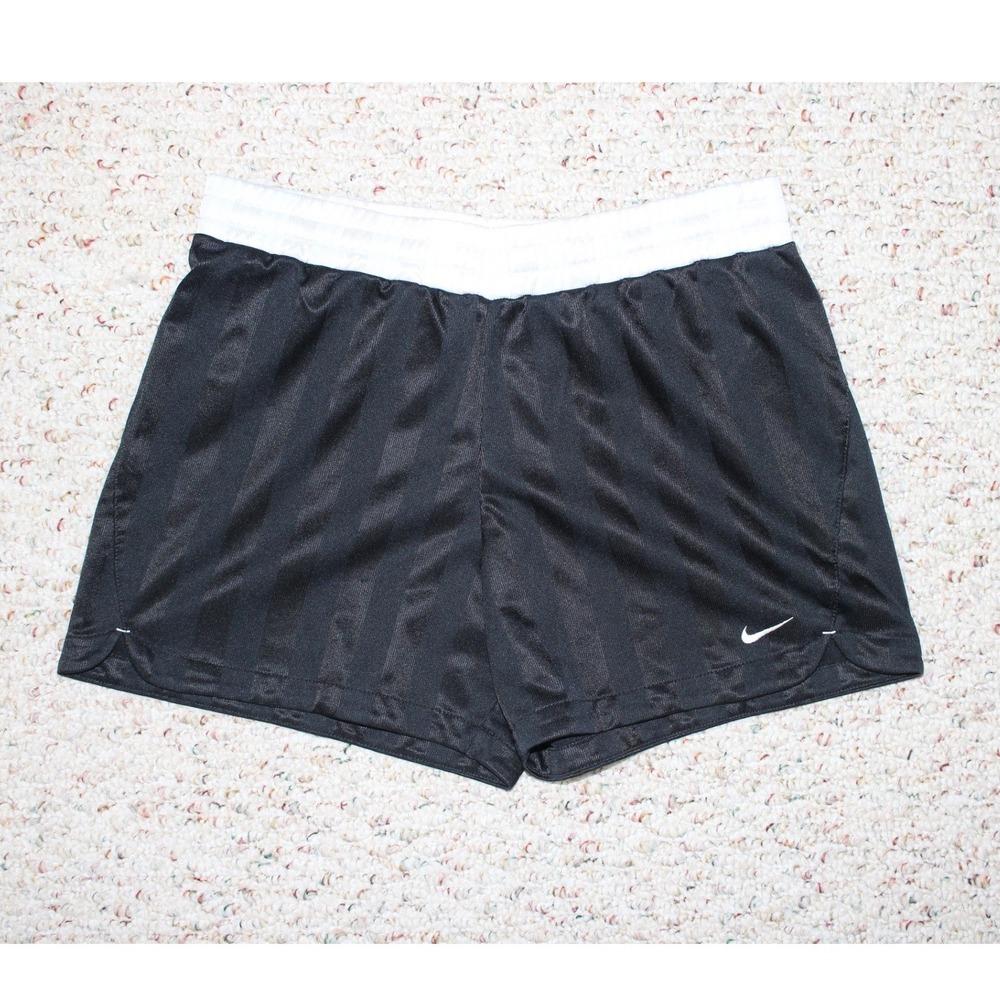 Nike Dri-Fit Athletic‎ Running Shorts Black White Elastic Waist Size S